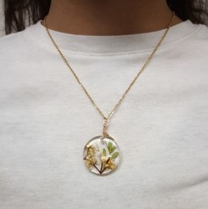 Necklaces for women with real handpicked flowers